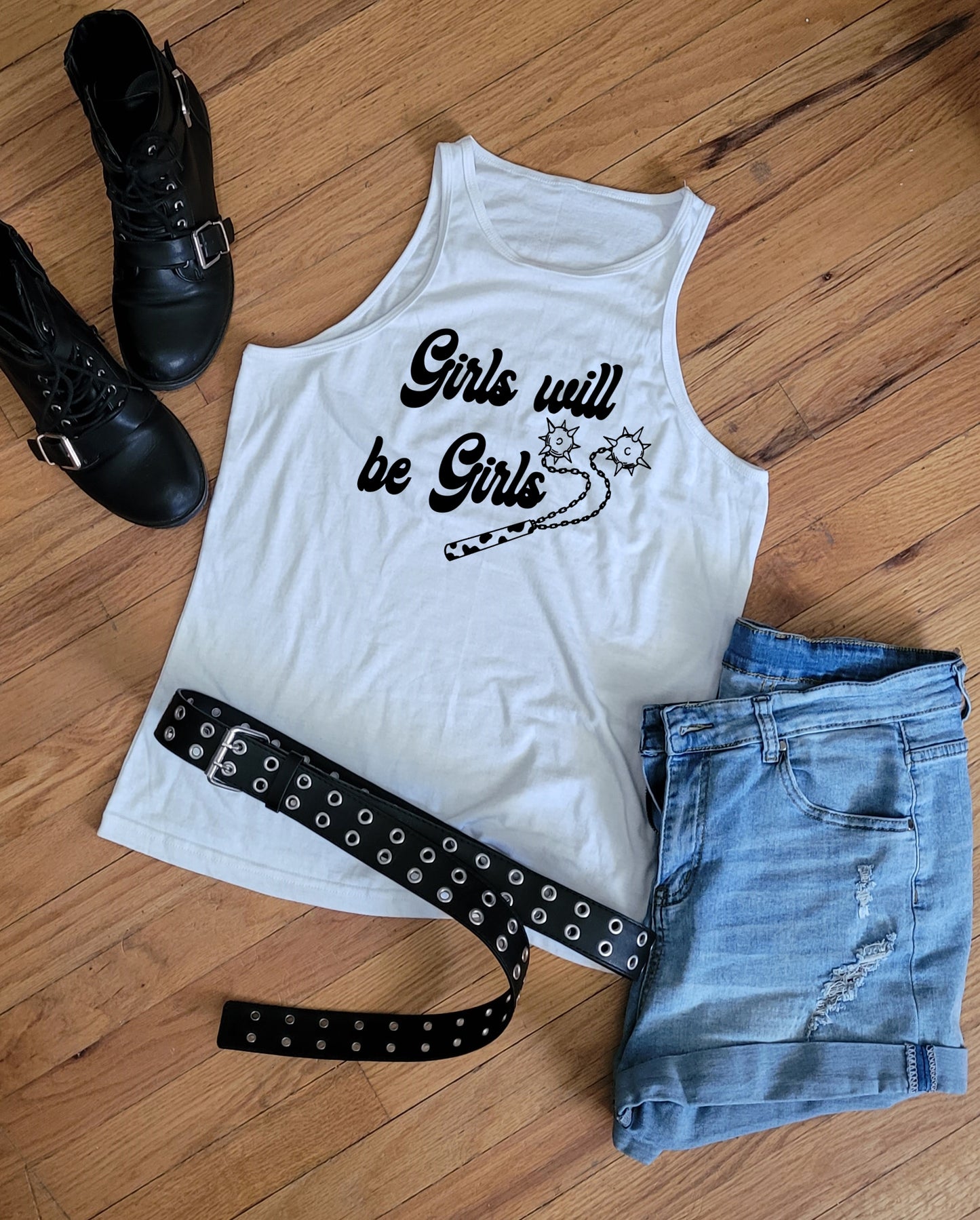 moshdolls, punk rock tank, girls will be girls, alternative style, femme, punk style