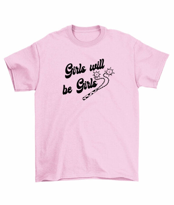 moshdolls, girls will be girls, alt style tee, feminist punk tee