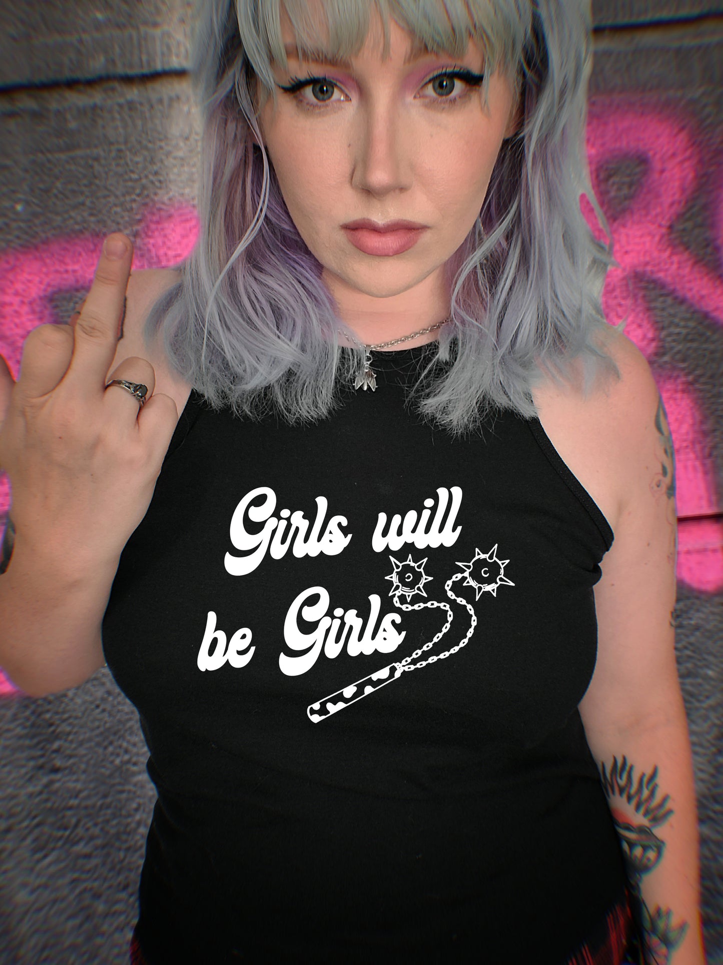 moshdolls, punk rock tank, girls will be girls, alternative style, femme, punk style