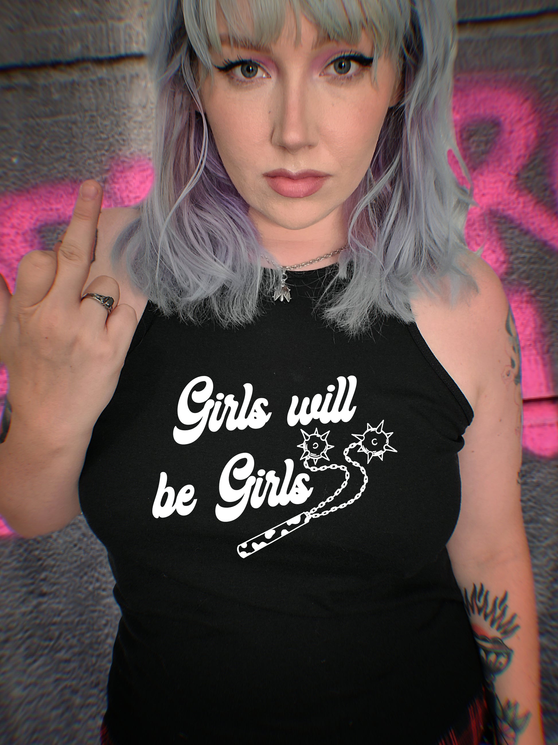 moshdolls, punk rock tank, girls will be girls, alternative style, femme, punk style