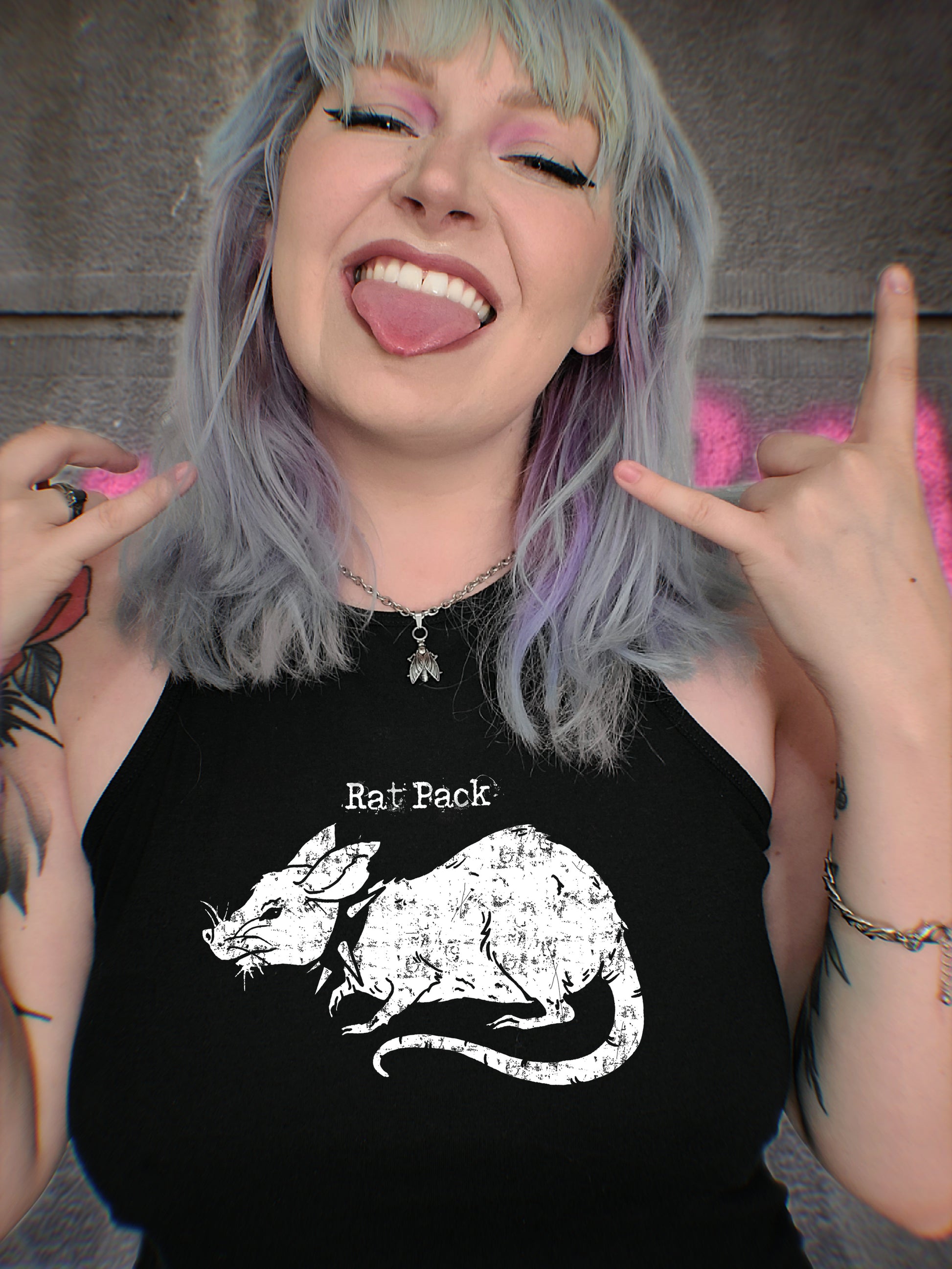 moshdolls, rat pack tank, punk rat, punk rock rat, alternative style tank, grunge