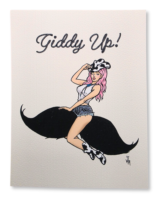 8x10 Mustache Rider Print